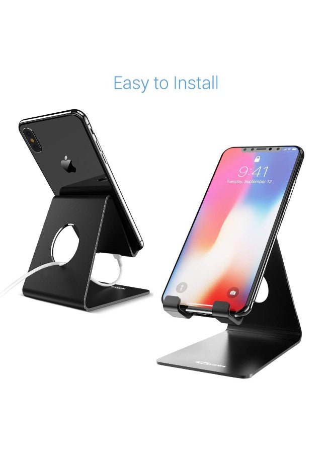بورترونيكس Portronics MODESK Universal Mobile Holder Stand with Metal Body, Anti Skid Design, Light Weight for All Smartphones, Tablets, Kindle, iPad(Black) - Image 2